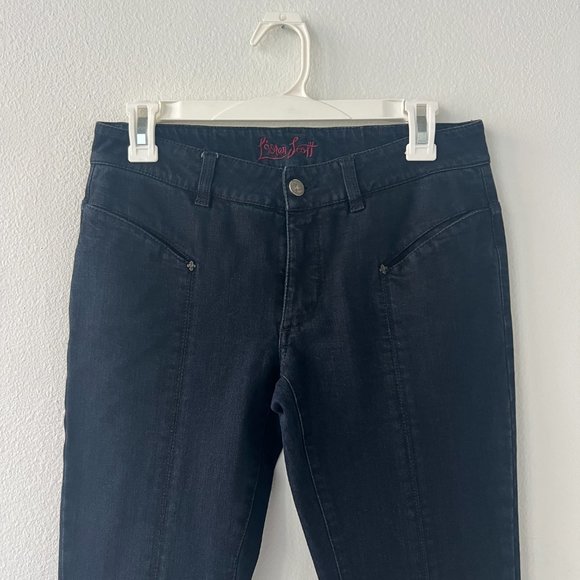 L'Wren Scott Fleur De Lis Dark Denim Jeans Size 29 - Picture 7 of 7